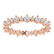 14K Rose 1 CTW Natural Diamond Eternity Band Size 8