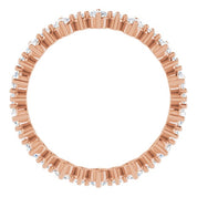 14K Rose 1 CTW Natural Diamond Eternity Band Size 8