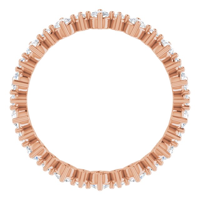 14K Rose 1 CTW Natural Diamond Eternity Band Size 8