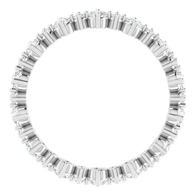 Platinum 1 CTW Natural Diamond Eternity Band Size 8