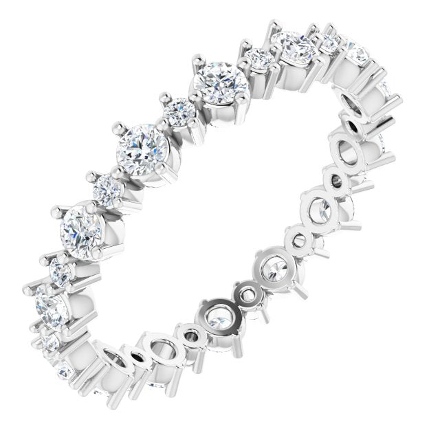 Platinum 1 CTW Natural Diamond Eternity Band Size 8