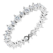 14K White 1 CTW Natural Diamond Eternity Band Size 8