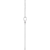 Platinum .0025 CT Natural Diamond Arrow Bar 16-18" Necklace