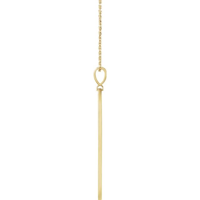 14K Yellow .0025 CT Natural Diamond Arrow Bar 16-18" Necklace