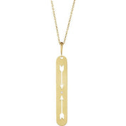 14K Yellow .0025 CT Natural Diamond Arrow Bar 16-18" Necklace