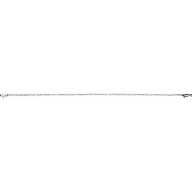 14K White 1 5/8 CTW Natural Diamond Line 7" Bracelet