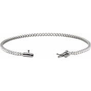 14K White 1 5/8 CTW Natural Diamond Line 7" Bracelet