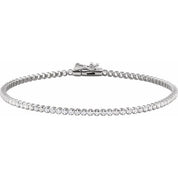 14K White 1 5/8 CTW Natural Diamond Line 7" Bracelet