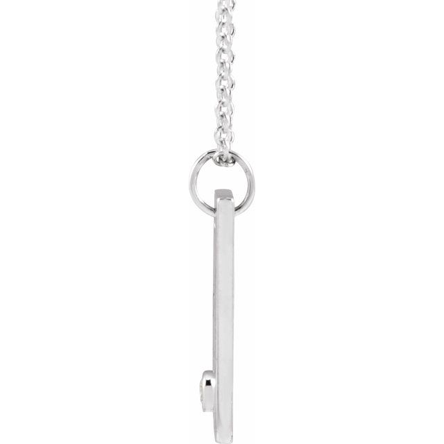 Platinum .03 CT Natural Diamond Engravable Heart 16-18" Necklace