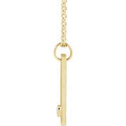 14K Yellow .03 CT Natural Diamond Engravable Heart 16-18" Necklace