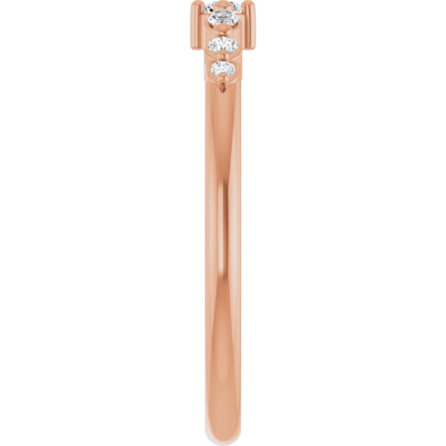 14K Rose 1/8 CTW Natural Diamond Stackable Ring