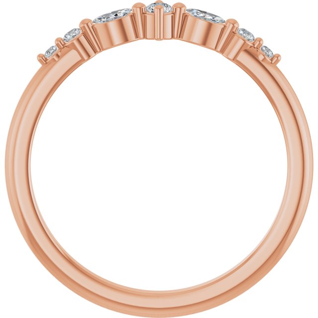 14K Rose 1/8 CTW Natural Diamond Stackable Ring