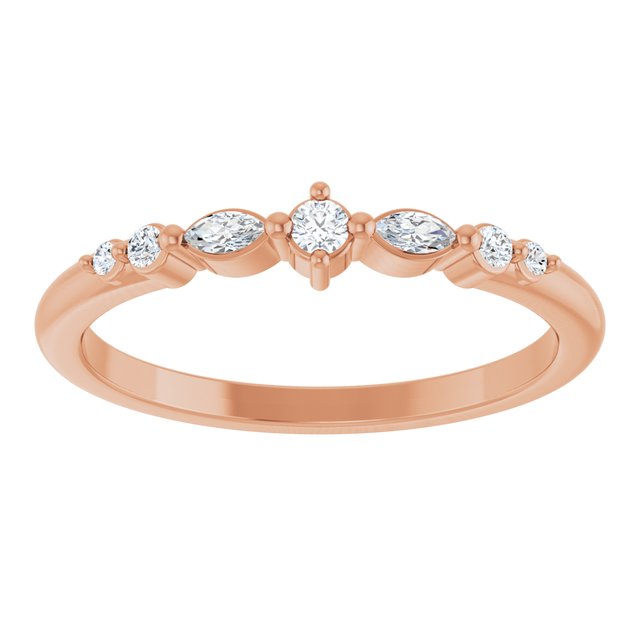 14K Rose 1/8 CTW Natural Diamond Stackable Ring