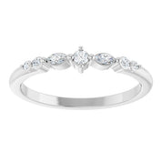 14K White 1/8 CTW Natural Diamond Stackable Ring