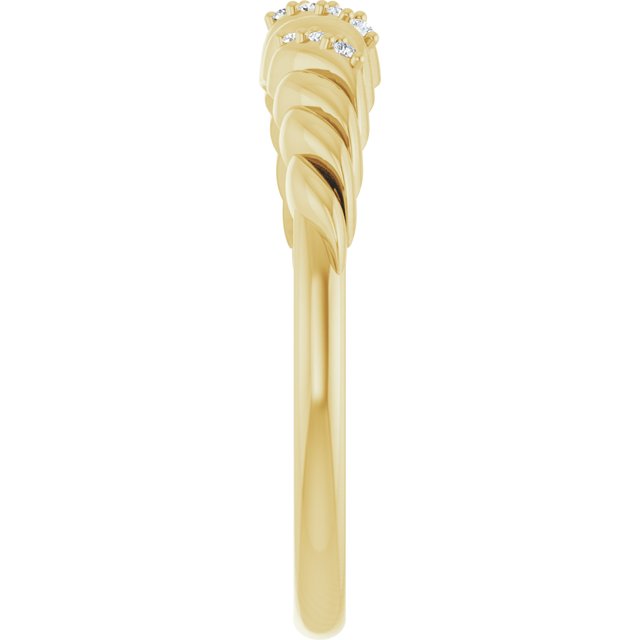 14K Yellow .04 CTW Natural Diamond Dome Ring