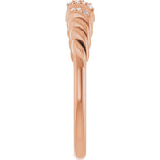 14K Rose .04 CTW Natural Diamond Dome Ring
