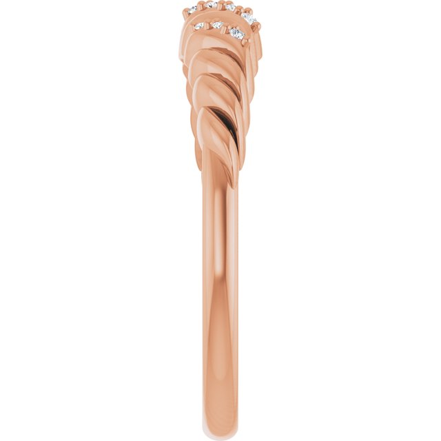 14K Rose .04 CTW Natural Diamond Dome Ring