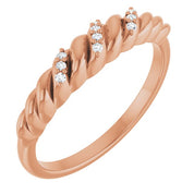 14K Rose .04 CTW Natural Diamond Dome Ring
