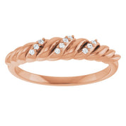 14K Rose .04 CTW Natural Diamond Dome Ring