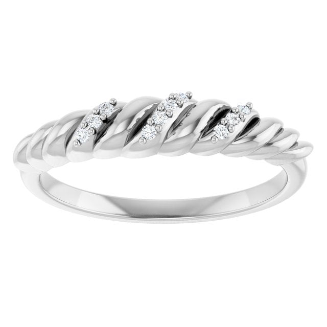 Platinum .04 CTW Natural Diamond Dome Ring