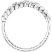 Sterling Silver .04 CTW Natural Diamond Dome Ring