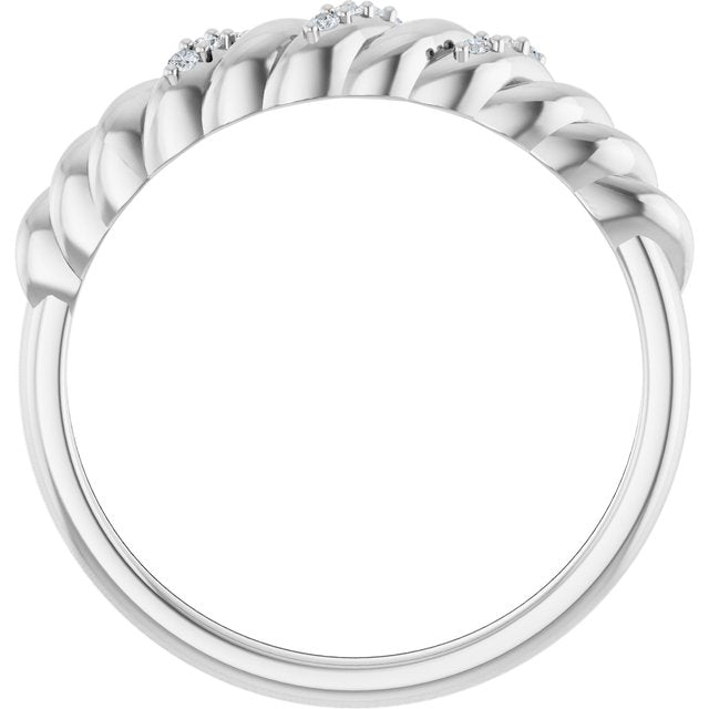 Sterling Silver .04 CTW Natural Diamond Dome Ring
