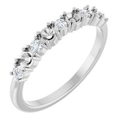 Platinum 4-Stone 1/6 CTW Natural Diamond Semi-Set Family Stackable Ring