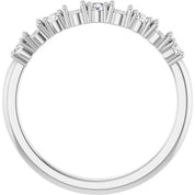 Platinum 4-Stone 1/6 CTW Natural Diamond Semi-Set Family Stackable Ring