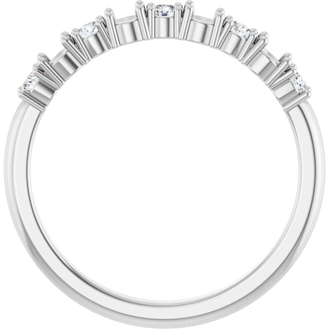 Platinum 4-Stone 1/6 CTW Natural Diamond Semi-Set Family Stackable Ring
