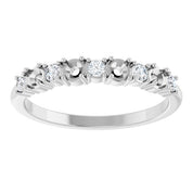 Platinum 4-Stone 1/6 CTW Natural Diamond Semi-Set Family Stackable Ring
