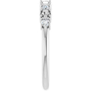 Platinum 4-Stone 1/6 CTW Natural Diamond Semi-Set Family Stackable Ring