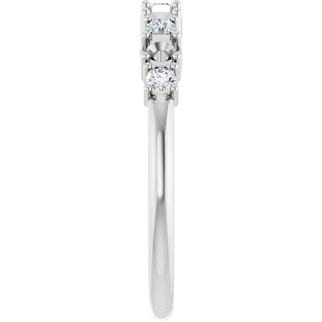 Platinum 4-Stone 1/6 CTW Natural Diamond Semi-Set Family Stackable Ring