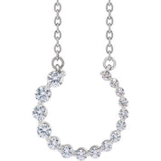 14K 3/8 CTW Lab-Grown Diamond Graduated Circle Necklace 16-18"
