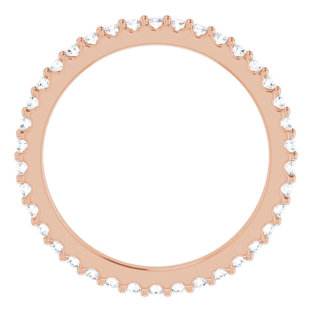 14K Rose 1/3 CTW Natural Diamond Eternity Band Size 4