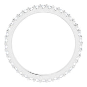 14K White 1/3 CTW Natural Diamond Eternity Band Size 4