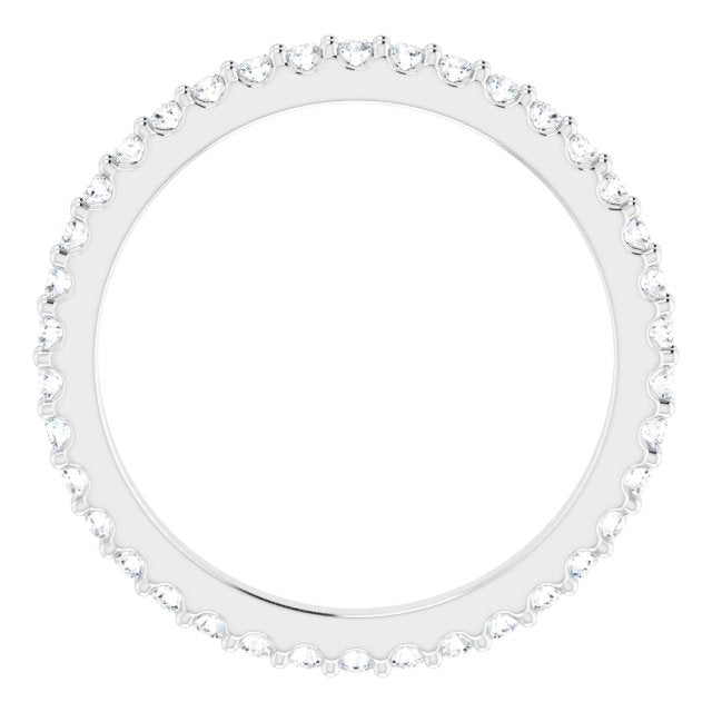 14K White 1/3 CTW Natural Diamond Eternity Band Size 4