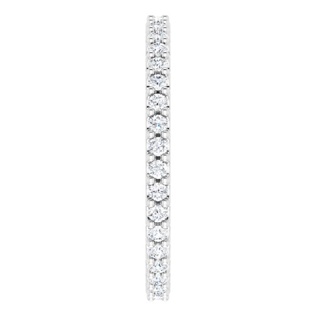 14K White 1/3 CTW Natural Diamond Eternity Band Size 4