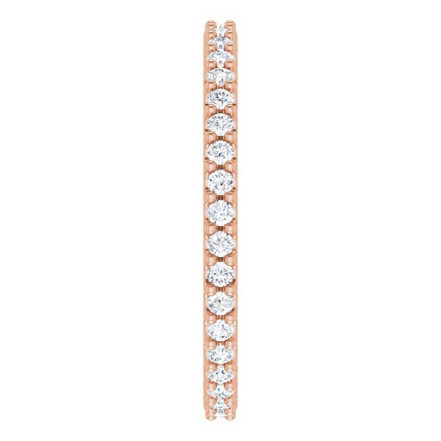 14K Rose 1/3 CTW Natural Diamond Eternity Band Size 4.5