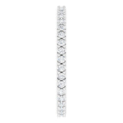 14K White 1/3 CTW Natural Diamond Eternity Band Size 4.5