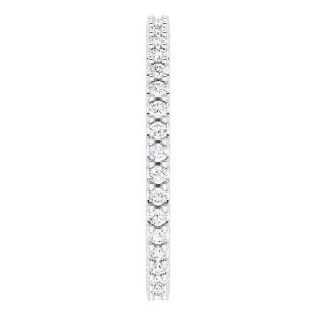 14K White 1/3 CTW Natural Diamond Eternity Band Size 4.5