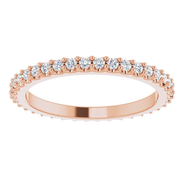 14K Rose 1/3 CTW Natural Diamond Eternity Band Size 4.5