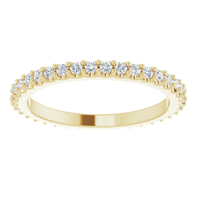14K Yellow 1/3 CTW Natural Diamond Eternity Band Size 4.5