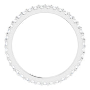 14K White 1/3 CTW Natural Diamond Eternity Band Size 4.5