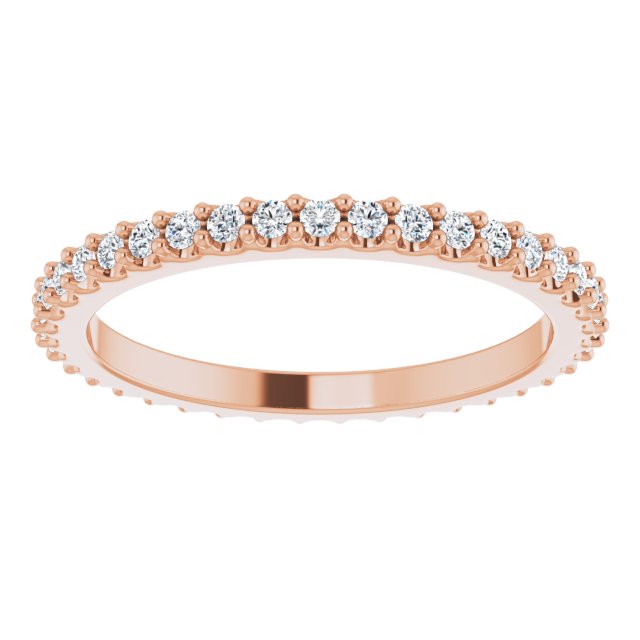 14K Rose 1/3 CTW Natural Diamond Eternity Band Size 5