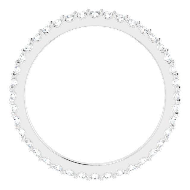 14K White 1/3 CTW Natural Diamond Eternity Band Size 5