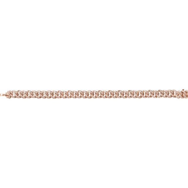 14K Rose 1 1/2 CTW Natural Diamond Link 7" Bracelet