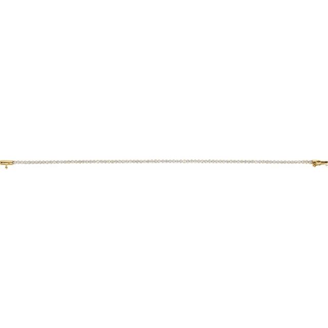 14K Yellow 1 5/8 CTW Lab-Grown Diamond Line 6 1/2" Bracelet