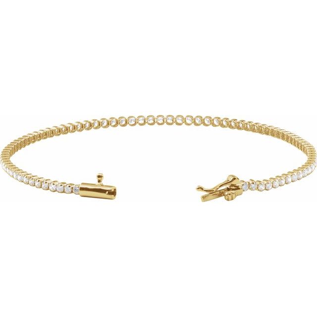 14K Yellow 1 5/8 CTW Lab-Grown Diamond Line 7" Bracelet