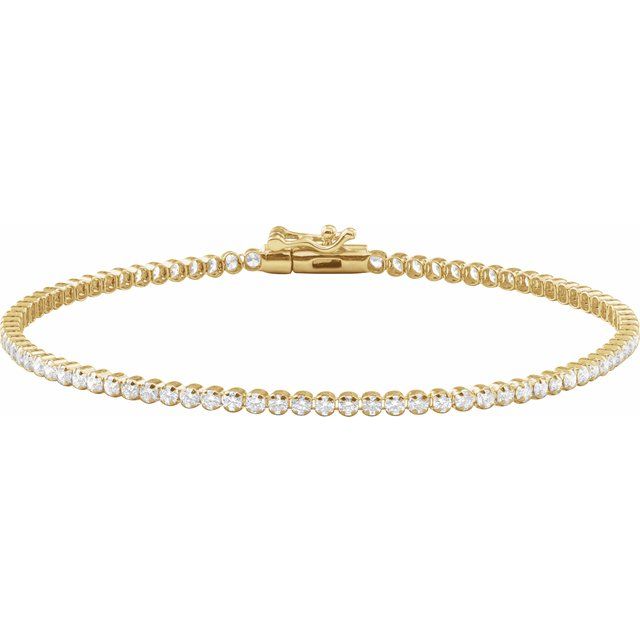 14K Yellow 1 5/8 CTW Lab-Grown Diamond Line 6 1/2" Bracelet