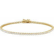 14K Yellow 1 5/8 CTW Lab-Grown Diamond Line 7" Bracelet